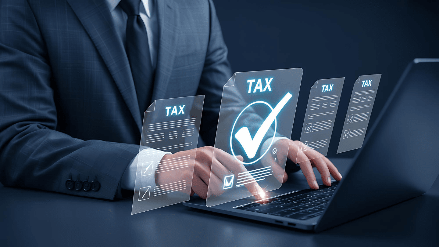 Accountant reviewing figures at a desk